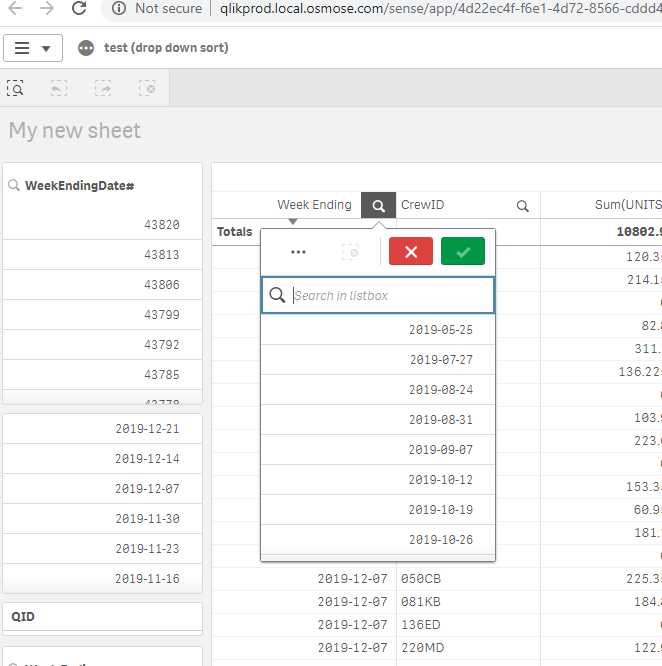 Qlik Sense Table Column Drop Down not sorting cor... Qlik Community